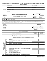 GSA Form 2053 Agency Consolidated Requirements for GSA Regulations and Other External Issuances