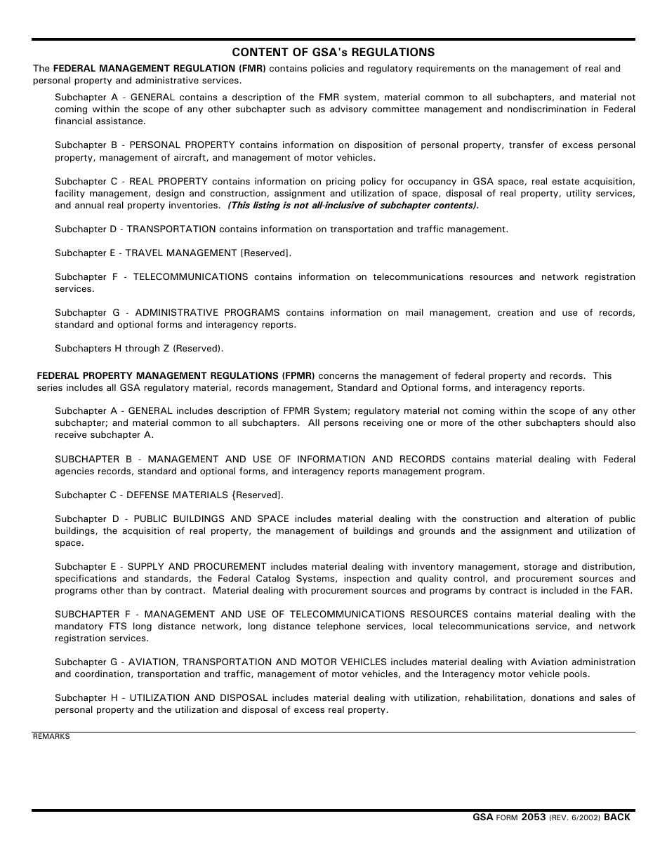 GSA Form 2053 Fill Out, Sign Online and Download Fillable PDF