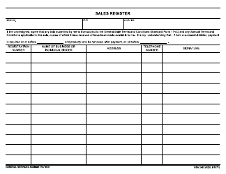 Document preview: GSA Form 2452 Sales Register