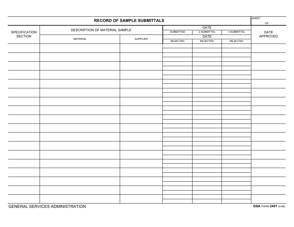 GSA Form 2401 - Fill Out, Sign Online and Download Fillable PDF ...