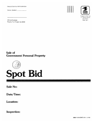 Document preview: GSA Form 3197 Sale of Government Personal Property - Spot Bid