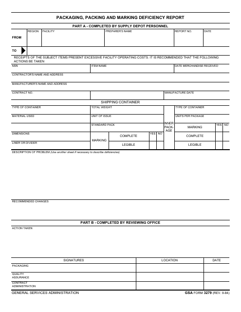 GSA Form 3279  Printable Pdf