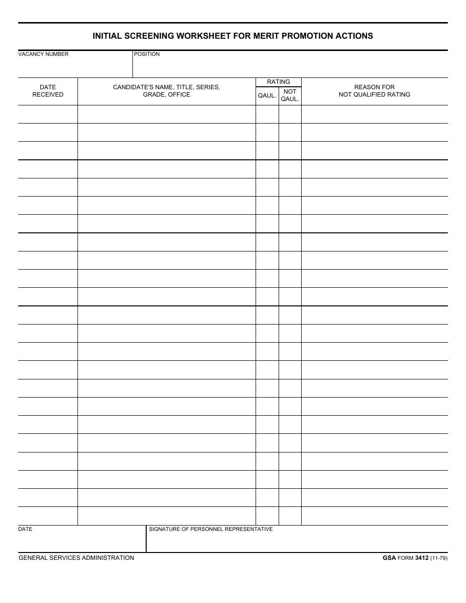 GSA Form 3412 - Fill Out, Sign Online and Download Fillable PDF ...