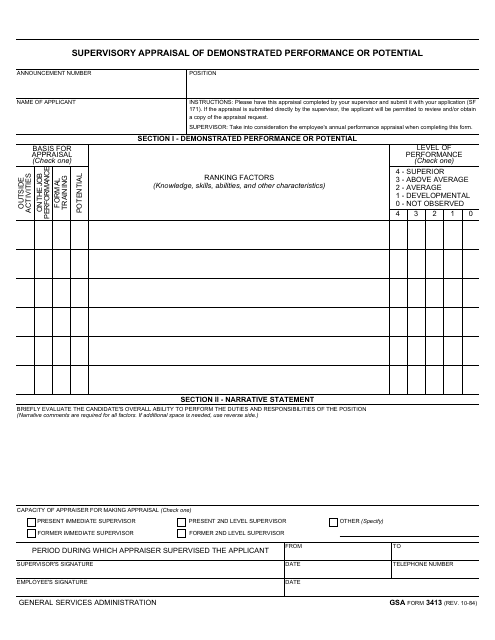 GSA Form 3413  Printable Pdf
