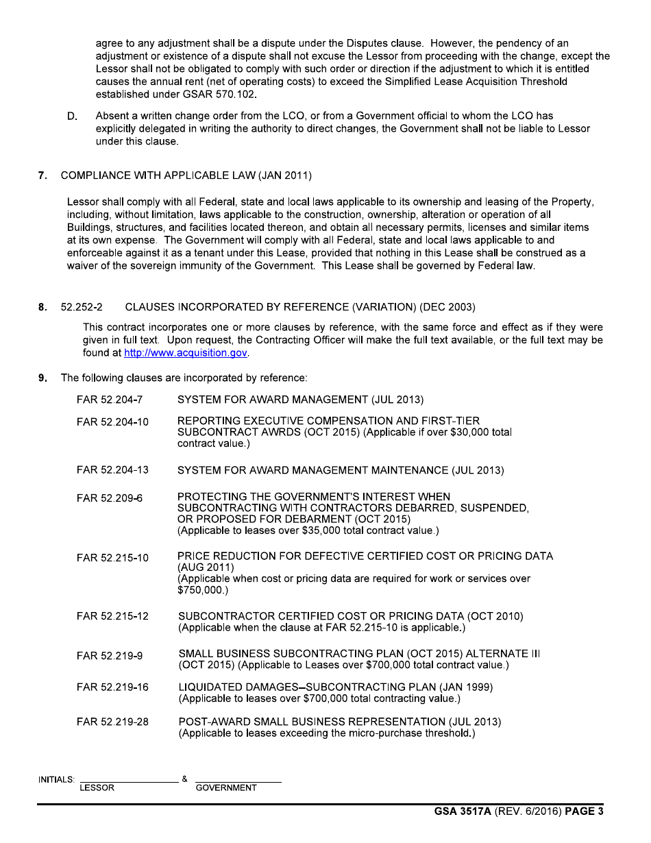 GSA Form 3517A General Clauses (Short Form), Page 3