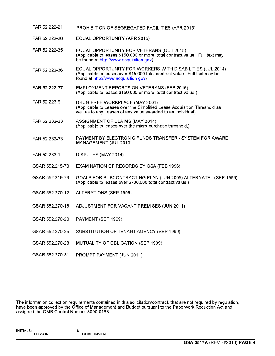 GSA Form 3517A General Clauses (Short Form), Page 4