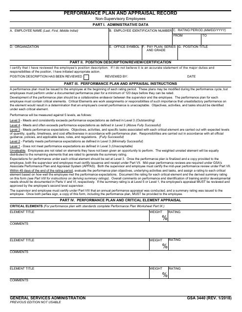 GSA Form 3440  Printable Pdf