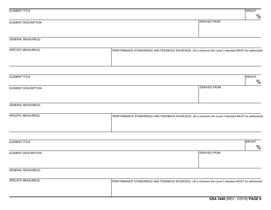 GSA Form 3440 Performance Plan and Appraisal Record - Non-supervisory Employees, Page 6