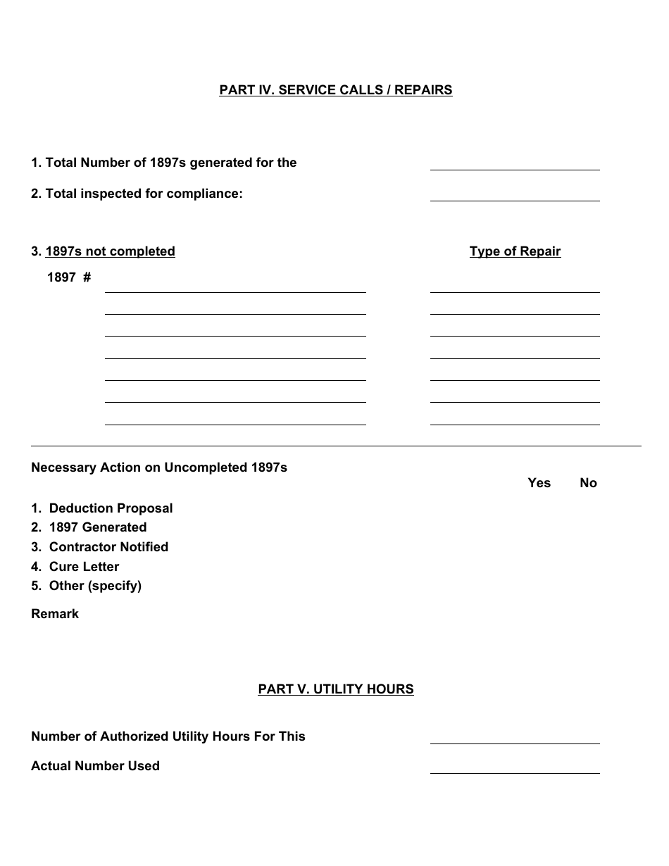 GSA Form 3423 Mechanical Contract Inspection Report, Page 5