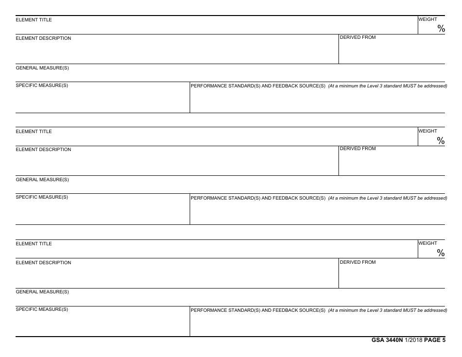 GSA Form 3440N Performance Plan and Appraisal Record - Non-supervisory Nffe Bargaining Employees, Page 5