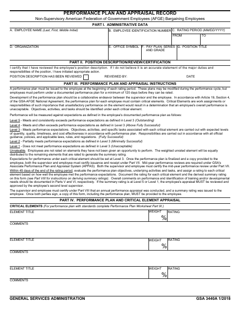 GSA Form 3440A  Printable Pdf