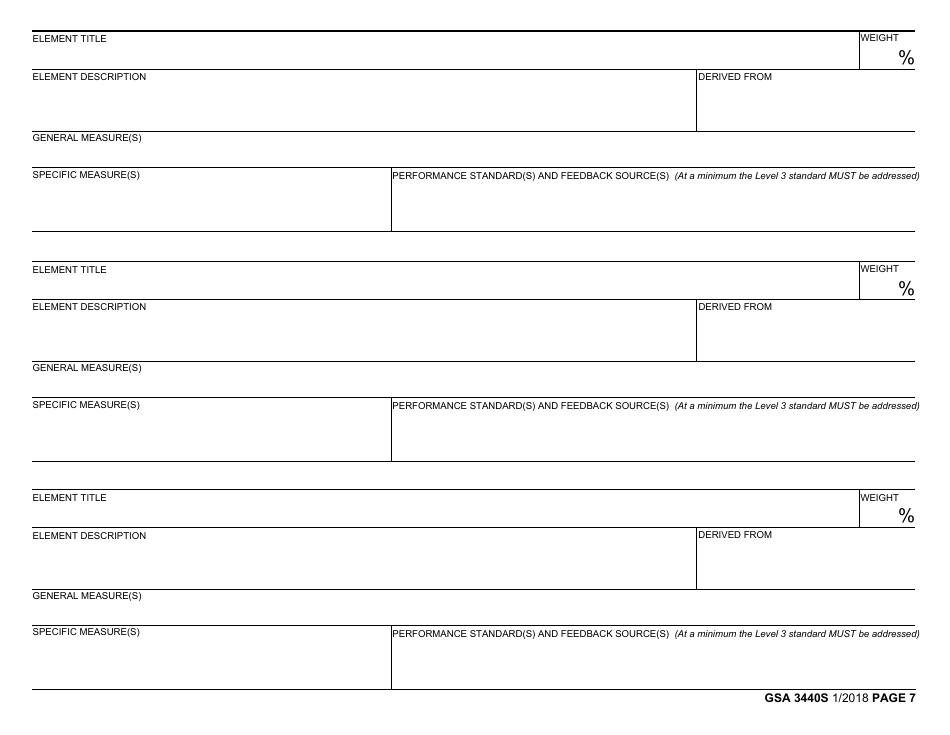 GSA Form 3440S Performance Plan and Appraisal Record, Page 7