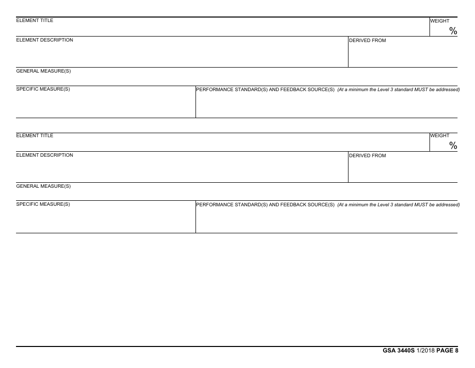 GSA Form 3440S Performance Plan and Appraisal Record, Page 8