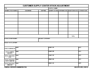 Document preview: GSA Form 3572 Customer Supply Center Stock Adjustment