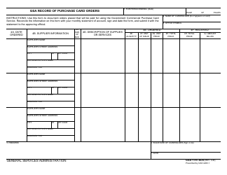 Document preview: GSA Form 3636 GSA Record of Purchase Card Orders