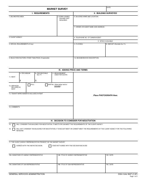 GSA Form 3627  Printable Pdf