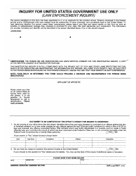 Document preview: GSA Form 3651 Inquiry for United States Government Use Only (Law Enforcement Inquiry)