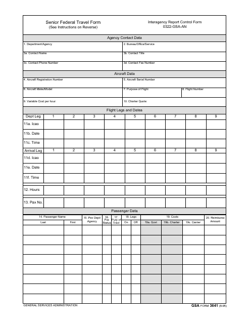 GSA Form 3641  Printable Pdf