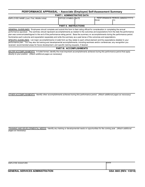 GSA Form 3683  Printable Pdf