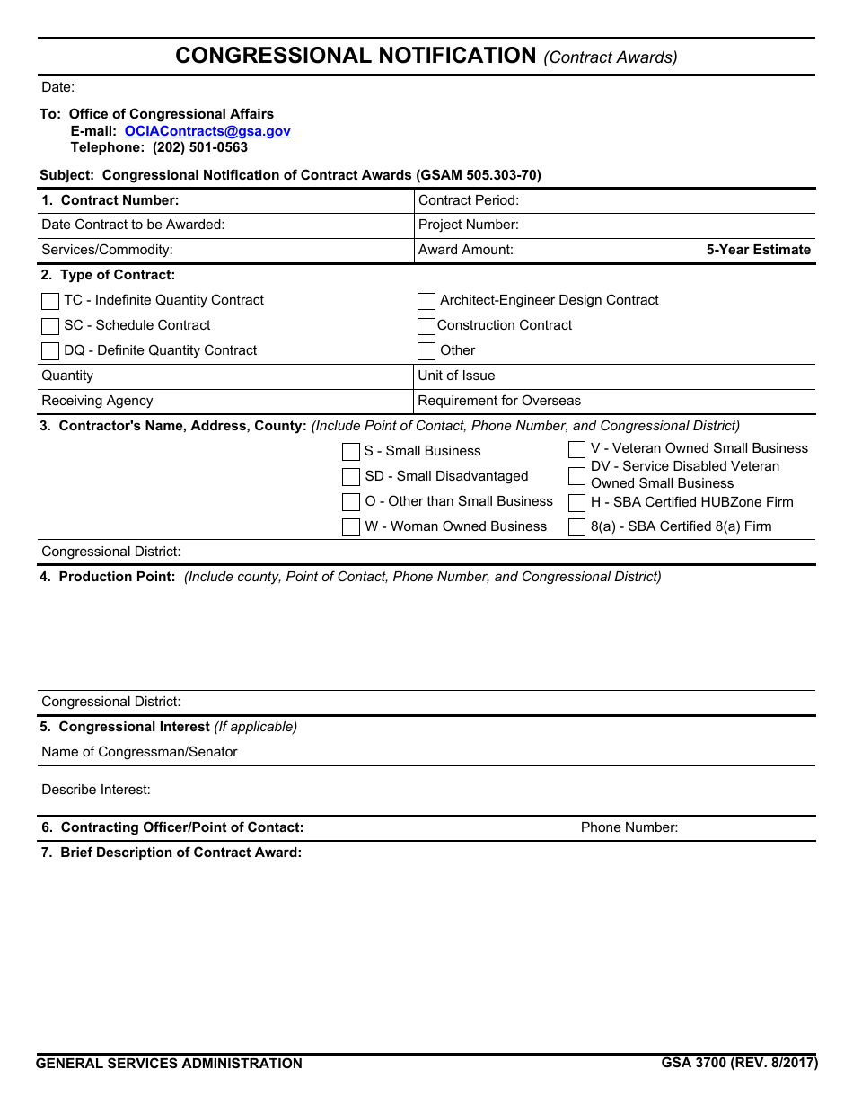 GSA Form 3700 - Fill Out, Sign Online and Download Fillable PDF ...