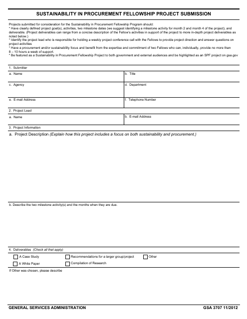 GSA Form 3707  Printable Pdf