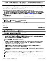 GSA Form 3705B Chris Business Objects Access Authorization Request (For Client Agencies)