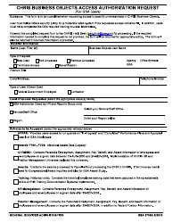 GSA Form 3705A Chris Business Objects Access Authorization Request (For GSA Users)