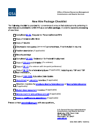 Document preview: GSA Form 5003 New Hire Package Checklist