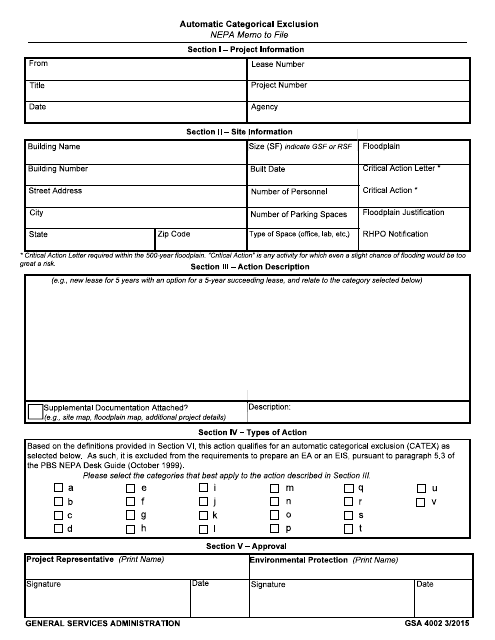 GSA Form 4002  Printable Pdf