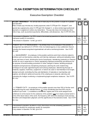 GSA Form 5023 Flsa Exemption Determination Checklist - Executive Exemption