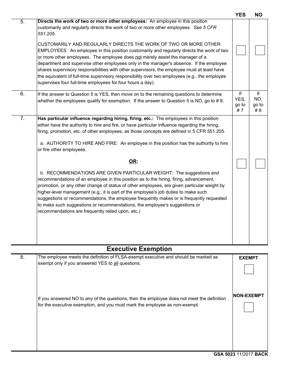 GSA Form 5023 - Fill Out, Sign Online and Download Fillable PDF ...