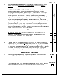 GSA Form 5025 Flsa Exemption Determination Checklist - Administrative Exemption, Page 2