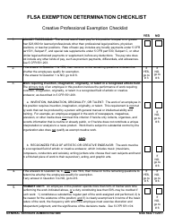 GSA Form 5022 Flsa Exemption Determination Checklist - Creative Professional Exemption