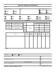 Document preview: GSA Form 6027 Security Specialist Worksheet