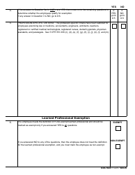 GSA Form 5029 Flsa Exemption Determination Checklist - Learned Professional Exemption, Page 2