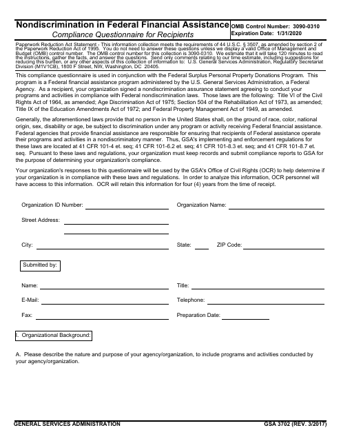 GSA Form 3702  Printable Pdf