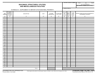 Document preview: Form SF-118A Schedule A Supplement to Report of Excess Real Property