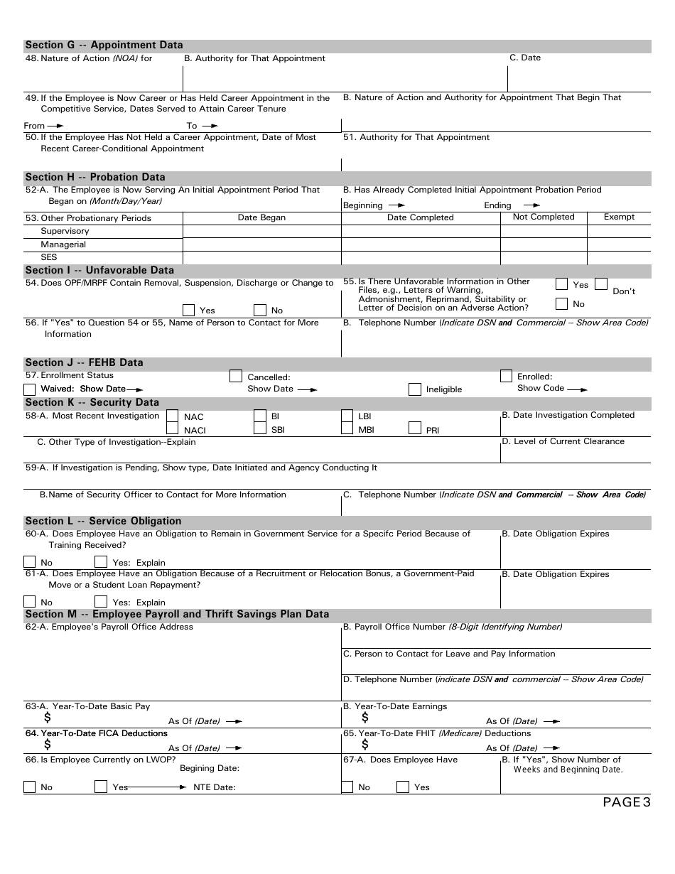 OPM Form SF-75 - Fill Out, Sign Online and Download Fillable PDF ...