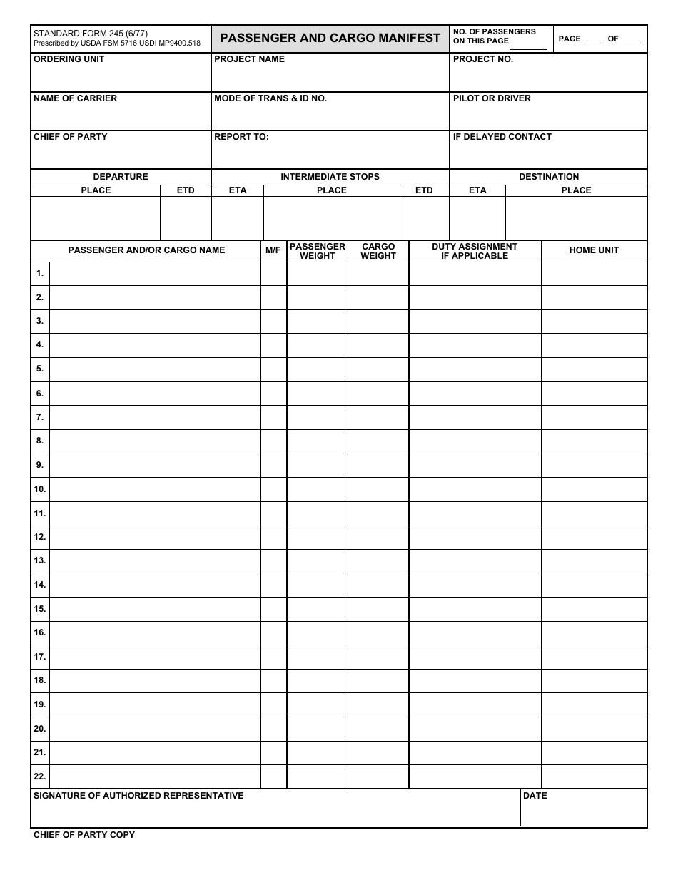 Shipping Manifest Template Fill Online Printable Fillable Blank | My ...