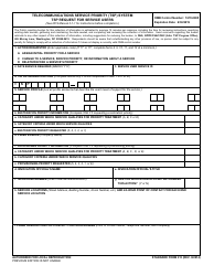 Form SF-315 Telecommunications Service Priority (Tsp) System Tsp Request for Service Users