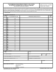 Form SF-318 Telecommunications Service Priority (Tsp) System Tsp Service Confirmation for Service Vendors