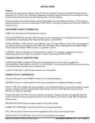 Form SF-336 Continuity of Operations (Coop) Alternate Facility Identification / Certification, Page 3