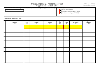 Form SF-428-S Tangible Personal Property Report - Supplemental Sheet