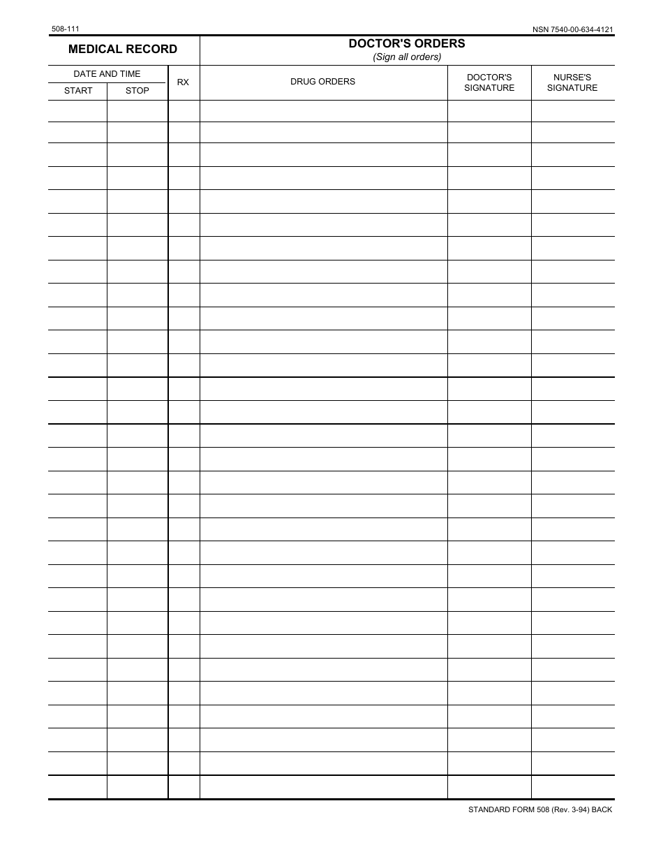 Form SF-508 - Fill Out, Sign Online and Download Fillable PDF ...