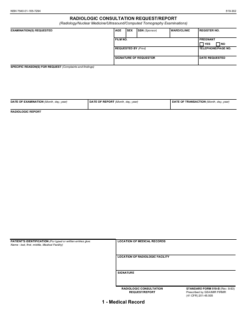 Form SF-519-B  Printable Pdf