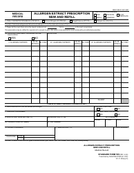 Form SF-559 Medical Record - Allergen Extract Prescription - New and Refill