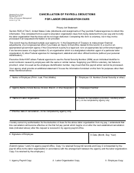 Document preview: Form SF-1188 Cancellation of Payroll Deductions for Labor Organization Dues