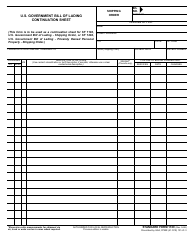 Form SF-1109 U.S. Government Bill of Lading - Continuation Sheet, Page 2