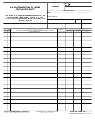 Form SF-1109 U.S. Government Bill of Lading - Continuation Sheet, Page 4