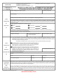Document preview: Form SF-1198 Request by Employee for Allotment of Pay for Credit to Savings Account With a Financial Organization